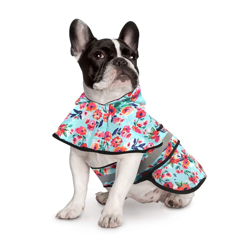 HDE Dog Raincoat Jacket Reflective Adjustable Hooded Pet Poncho Rain Coat with Leash Hole for Small to X-Large Dogs Turquoise - S - Image 2